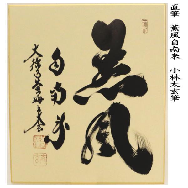 茶道具 色紙 直筆 薫風自南来又は梨花一枝春 小林太玄筆 茶道 : 茶道具