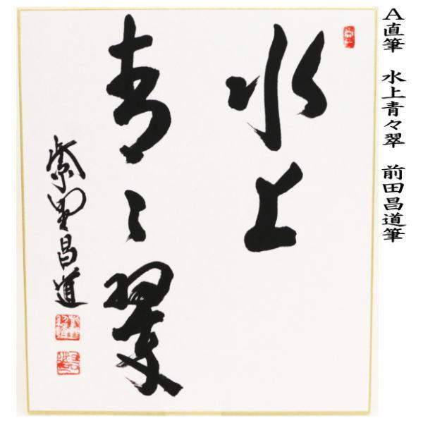 茶道具 色紙 直筆 水上青々翠又は森々夏木杜鵑啼 前田昌道筆 茶道