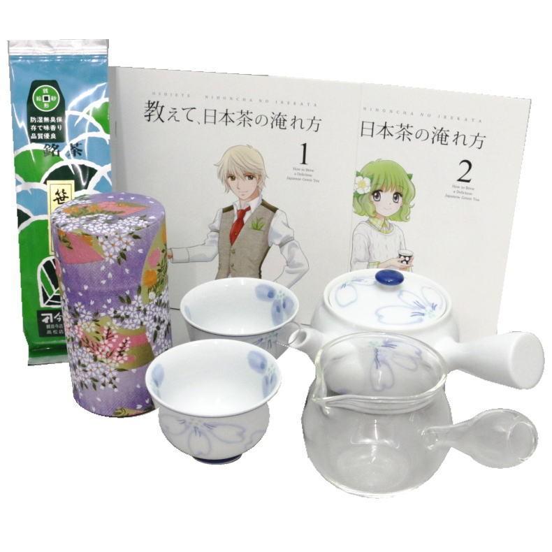 茶器セット 茶道具セット 誰でもお気軽煎茶碗5点セット 入れ方用パンフレット 2冊付｜imaya-storo