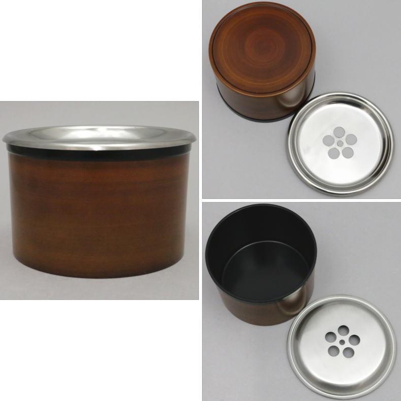 煎茶道具　本錫　建水　鍛栄工房　茶こぼし　煎茶　工芸品 煎茶道具 建水 茶こぼし ステンレス内棚付 本体ユリア樹脂 茶道