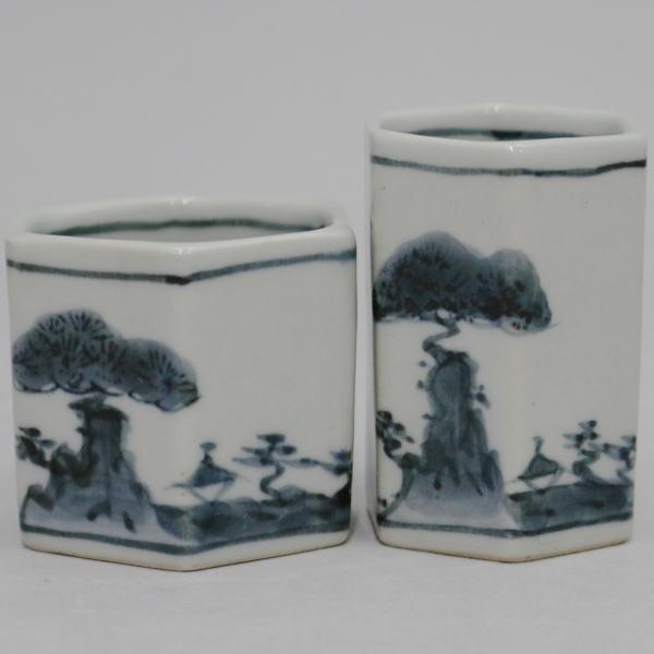 煎茶道具 盆巾筒 茶巾筒 山水 利祥作 巾筒 食器、グラス、カトラリー