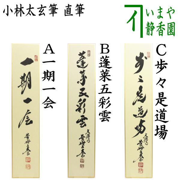 茶道具 短冊 直筆 一期一会又は蓬莱五彩雲又は歩々是道場 小林太玄筆