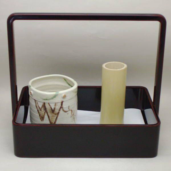 保証書付】 茶道具 煙草盆セット 莨盆セット 溜塗手付煙草盆3点セット