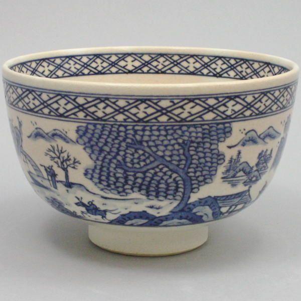 茶道具 抹茶茶碗 染付 景色 浅見五郎助作 祥瑞窯 茶道 抹茶茶碗-キッチン、日用品、文具-日本茶用品、茶道具