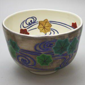 茶道具 抹茶茶碗 銀地 立田川 青楓 田中方円作 茶道 : tyawann 茶道具 抹茶茶碗 銀地 立田川 青楓 田中方円作 茶道 : tyawann