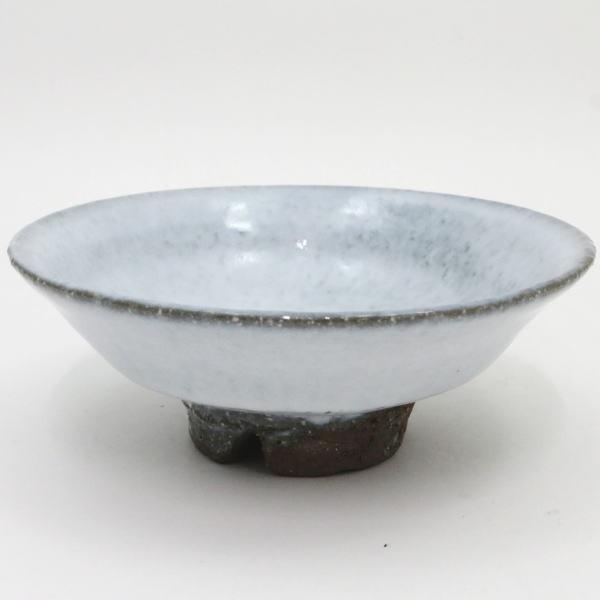 茶道具 抹茶茶碗 平茶碗 萩焼 白 割高台 納富尚作 納富尚子作 萩焼き
