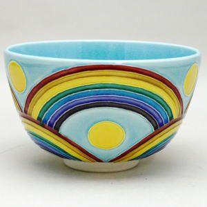 茶道具 抹茶茶碗 青交趾焼き 虹 山本一如作 茶道
