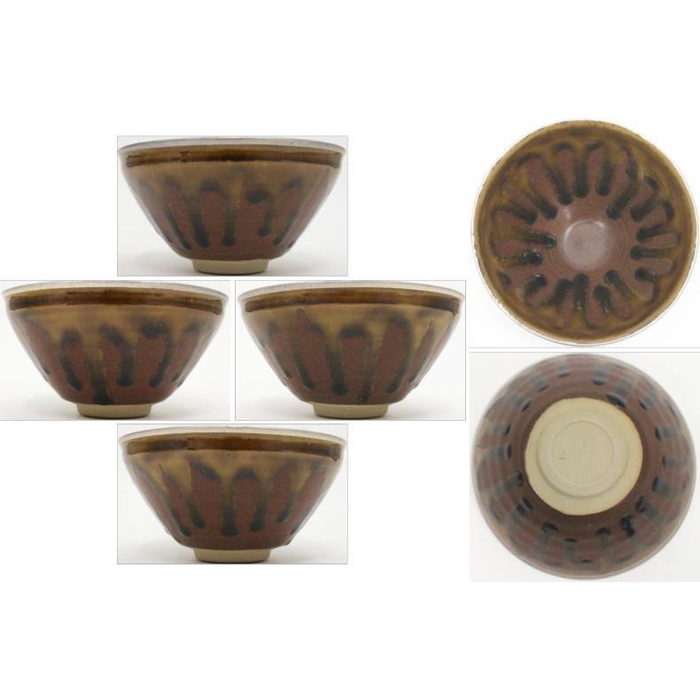 ZZ022【新品・未使用】天目茶碗 菊花 覆輪付 桶谷定一 木箱 茶道具