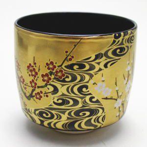 茶道具 抹茶茶碗 筒茶碗 光琳梅 宮地英香作 紅梅 白梅 茶道 : 茶道具
