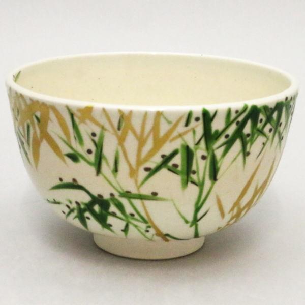 茶道具 抹茶茶碗 膳所焼き 竹 岩崎新定作 陽炎園 堀之内宗完付 表千家