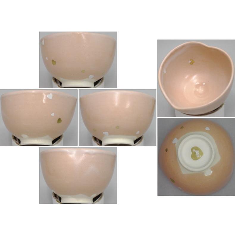 茶道具 抹茶茶碗 バレンタインデー人心愛国 ハートに桜 山川敦司作