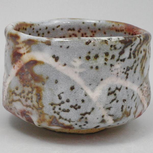 茶道具 抹茶茶碗 上級品 志野焼き 鼠志野茶碗 加藤健作 源九郎窯 茶道