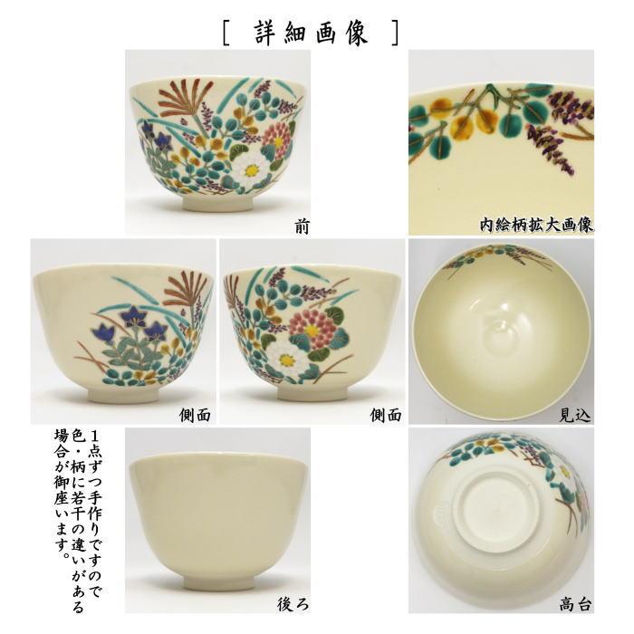 T501 茶碗 『色絵柿画』『洛陶窯 相模竜泉 造』 共箱 抹茶碗