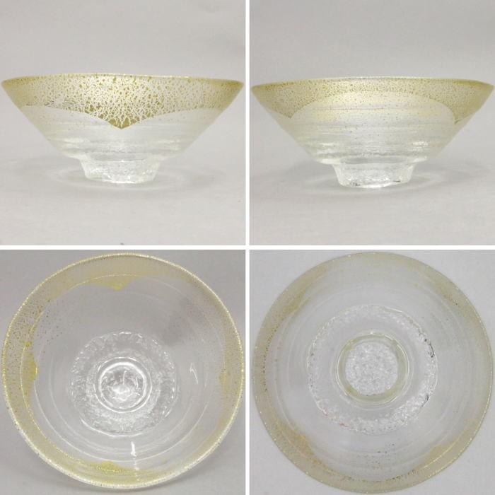 茶道具 ガラス抹茶茶碗 硝子抹茶茶碗 硝子 ガラス 極光 オーロラ 金箔