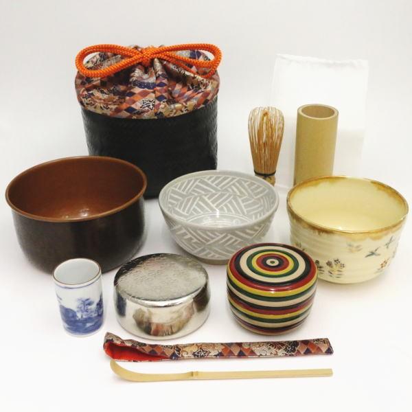 茶道具 野点籠 野立籠 野点セット 野立セット 上 浪花籠11点セット 茶道