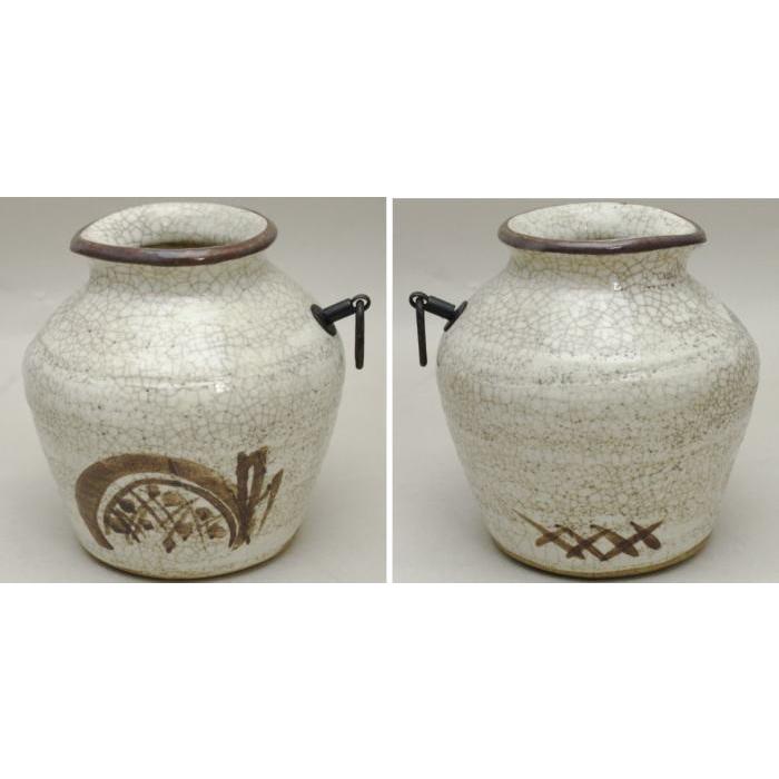 花器 茶道具 花入 置掛兼用 蹲る うずくまる 黄瀬戸焼又は志野焼 花器 茶道具 花入 置掛兼用 蹲る うずくまる 黄瀬戸焼又は志野焼