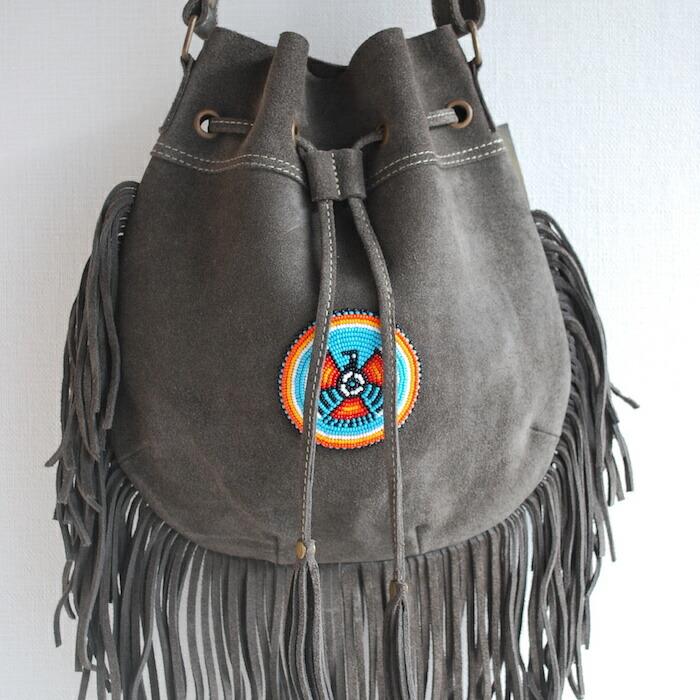 【本格スエードバッグ】エクアドル先住民手作り ネイティブ フリンジスウェードバッグ｜imbaya｜03