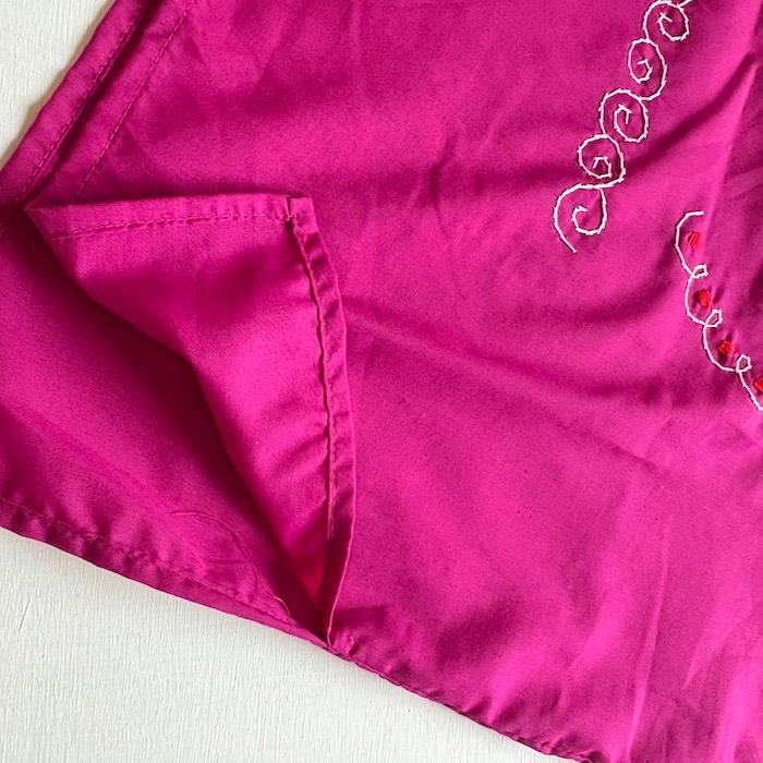 パキスタン民族衣装 刺繍ワンピ ピンク 3点セット BIGサイズワンピース】 メキシコ製 カラフル 民族ワンピース 現地直