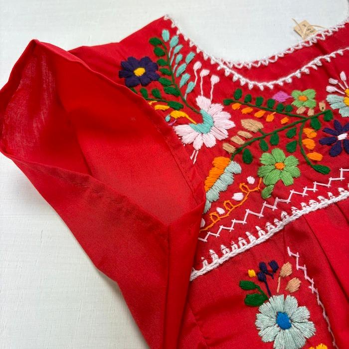 メキシコ直輸入・110-120サイズ】キッズ メキシコ 手刺繍 ワンピース