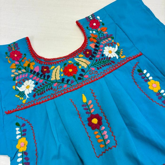メキシコ直輸入・110-120サイズ】キッズ メキシコ 手刺繍 ワンピース