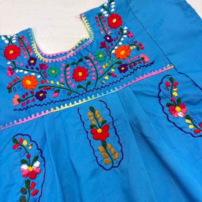 メキシコ直輸入・110-120サイズ】キッズ メキシコ 手刺繍 ワンピース