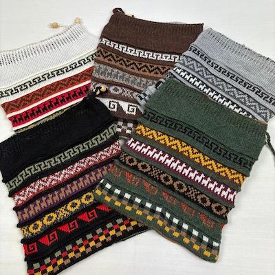 ペルー民芸品】アルパカ混 リバーシブルのネックウォーマー(ペルー製 