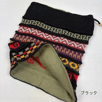 ペルー民芸品】アルパカ混 リバーシブルのネックウォーマー(ペルー製 