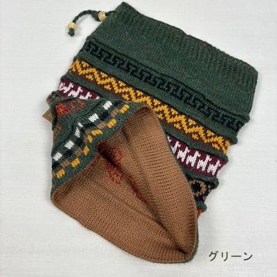 ペルー民芸品】アルパカ混 リバーシブルのネックウォーマー(ペルー製 