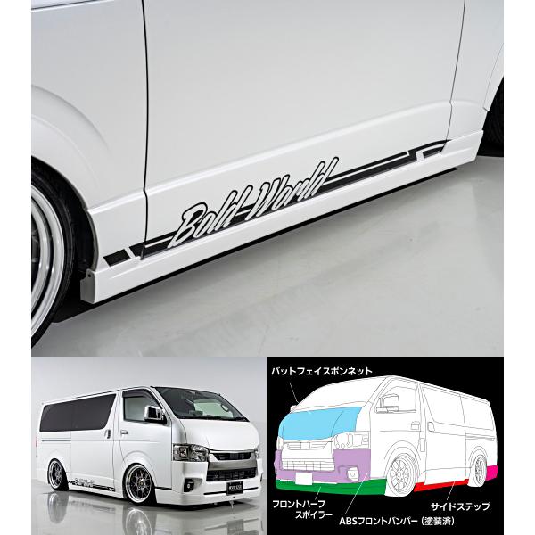 ハイエース200系（4.5.6.7型/ナロー車） 純VIP EXE サイドステップ ※車