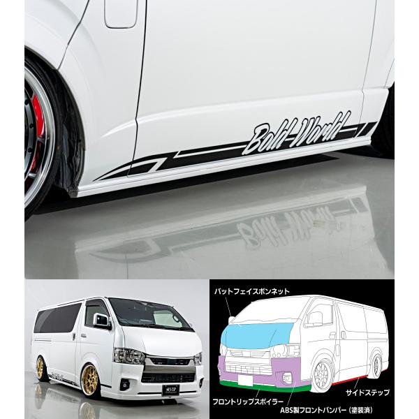 ハイエース200系（4.5.6.7型/ナロー車） 純VIP LIP サイドステップ ※車