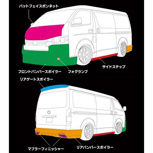 ハイエース200系（4.5.6.7型/ワイド車ミドルルーフ用） 純VIP バット 