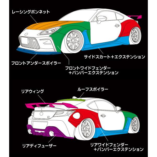 GR86 ZN8型 エイムゲインGT ワイドフェンダーver.【FRP】 フロント 
