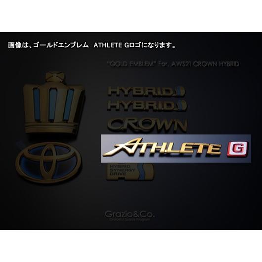 2000円off！！クラウンアスリートエンブレム クラウンアスリート・ハイブリッド 210系 ゴールドエンブレム ATHLETE