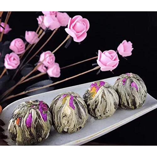 Bacilio 中国茶 花茶 工芸茶 水中花籠 ジャスミン 花咲く芸術品 双竜