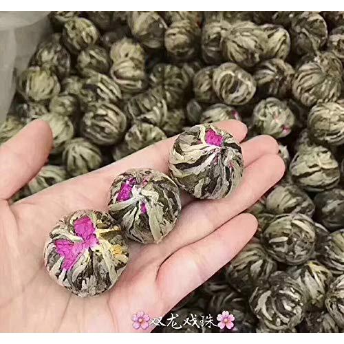 Bacilio 中国茶 花茶 工芸茶 水中花籠 ジャスミン 花咲く芸術品 双竜