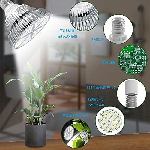 MORSEN LED植物育成ライト 80W相当 白色 E26口金 フル