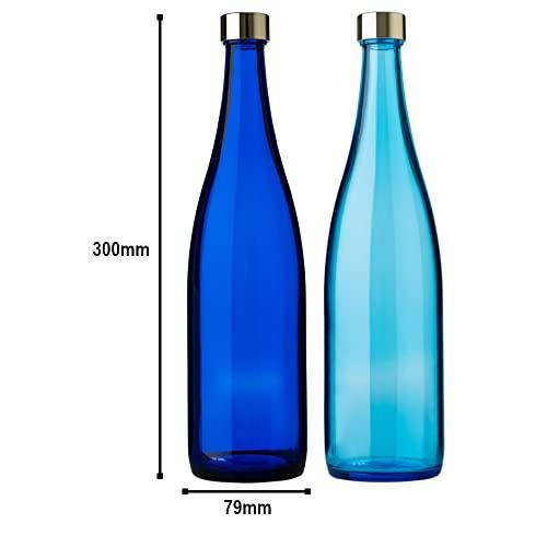 ガラス瓶 ウォーター ボトル 720ml 2色アソート （ブルー/アクアブルー