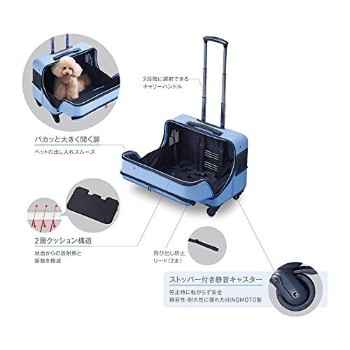 ジェックス OSOTO キャリー ローラー 軽量 ポリカーボネイト製 ハードキャリー スカイブルー ペット用 Mサイズ スカイブルー