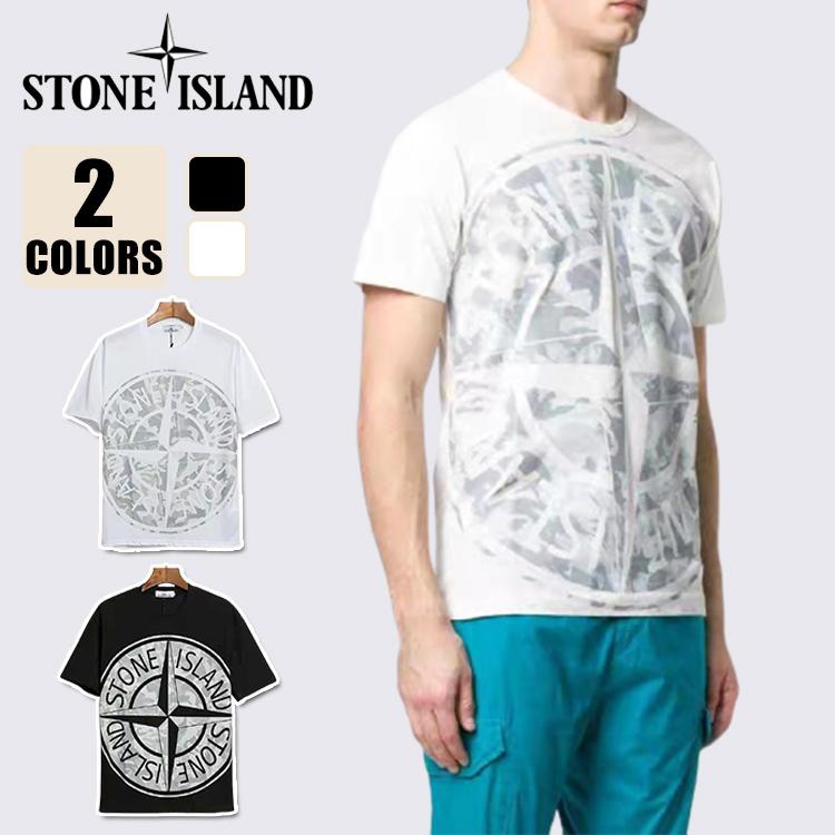 ストーンアイランド メンズ STONE ISLAND Tシャツ 半袖 プリント クルーネック トップス プリント コットン