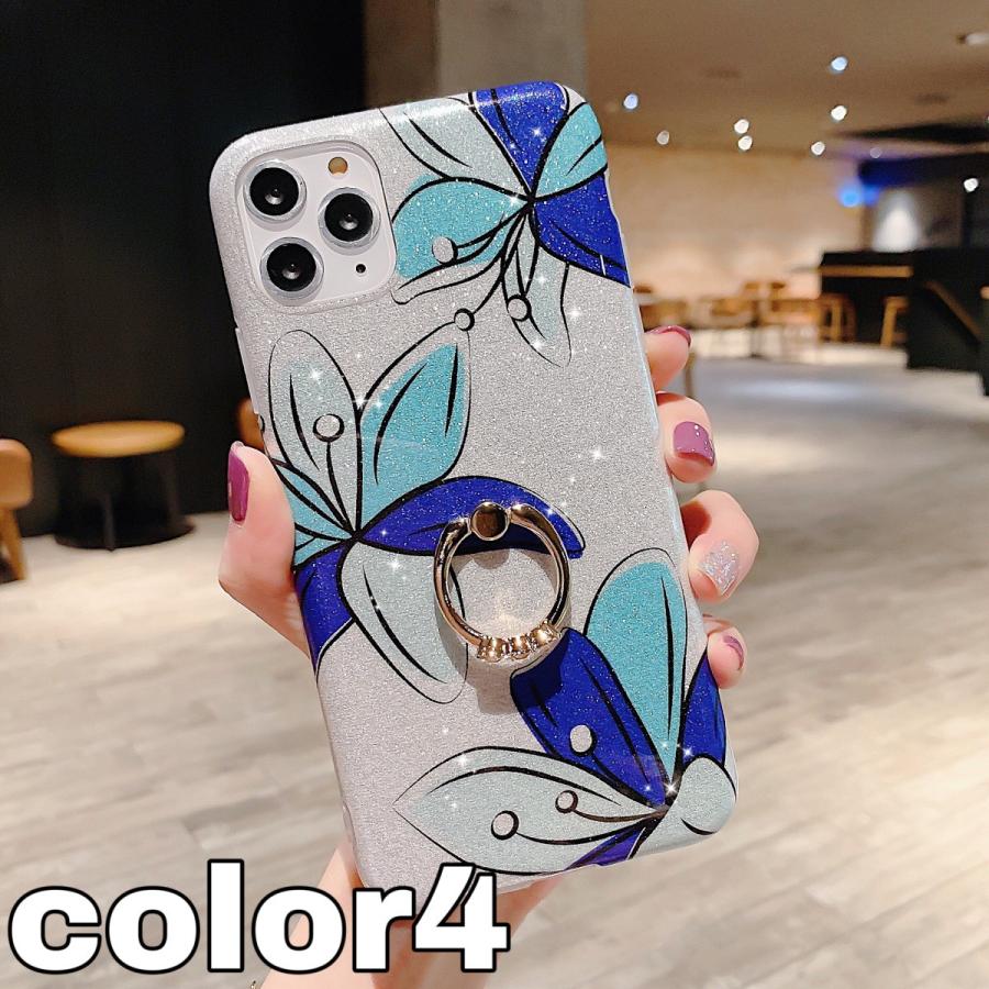 iPhone iPhoneXR ケース iPhone11 SE2 ケ ース Pro リン グ付き 花柄