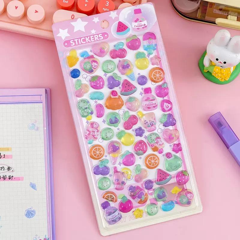 ボンボンシール ドロップシール ぷくぷくシール ウォーターシール 3Dシール ぷっくりシール 6枚セット 熊 うさぎ 可愛い 人気 学生 シール 交換 |  | 03