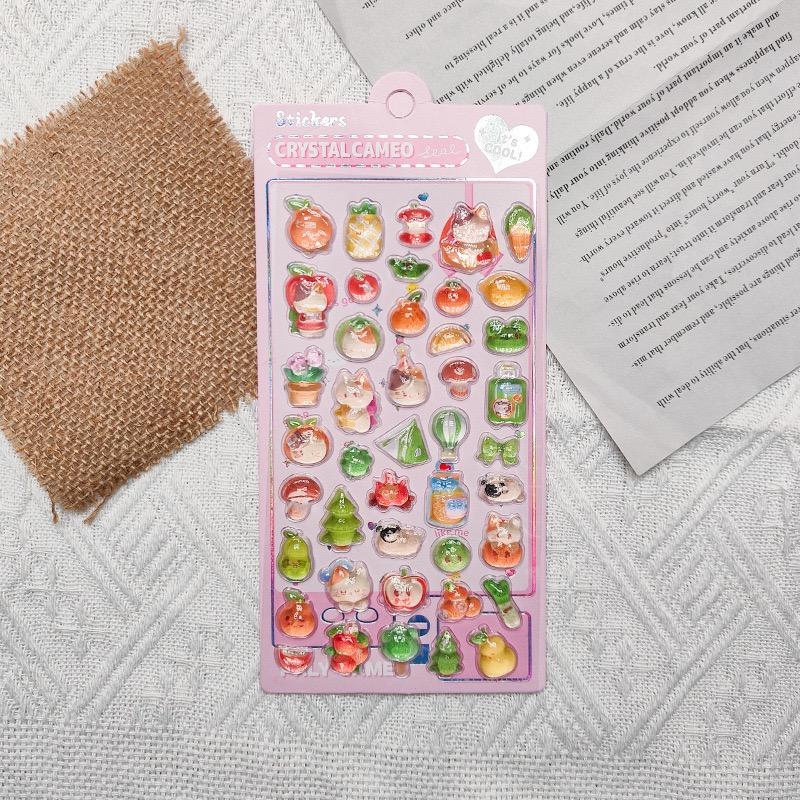 ボンボンシール ドロップシール ぷくぷくシール ウォーターシール 3Dシール ぷっくりシール 6枚セット 熊 うさぎ 可愛い 人気 学生 シール 交換 |  | 04