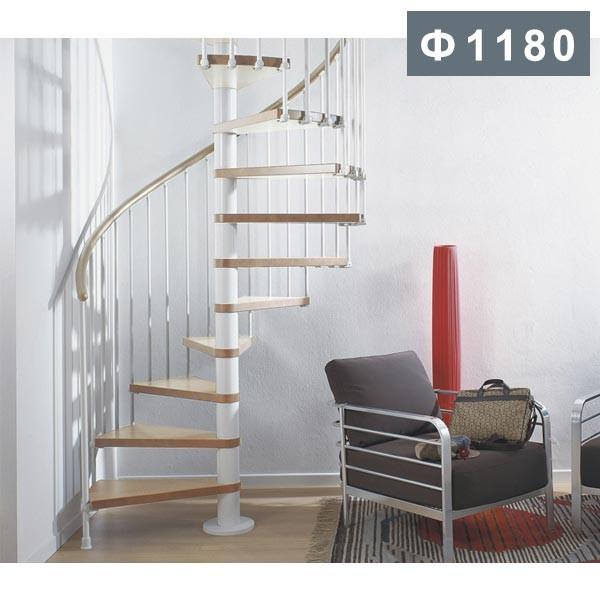 室内らせん階段　木製＋スチール　Ф1180　IM-RI-1180-WDP1　アイエム｜imliving