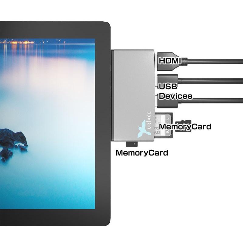 Surface Pro4 専用 USB3.0 HDMI ポート & カードリーダー USB ハブ