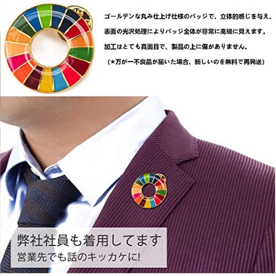 1個 sdgsバッジ マグネット 正規品 SDGs バッジ 金色丸み仕上げ sdgsバッチ ピンバッチ SDGs 会議 着用義務 イメージアップ 国連ガイドライン対応 留め具3個付き｜imming｜03