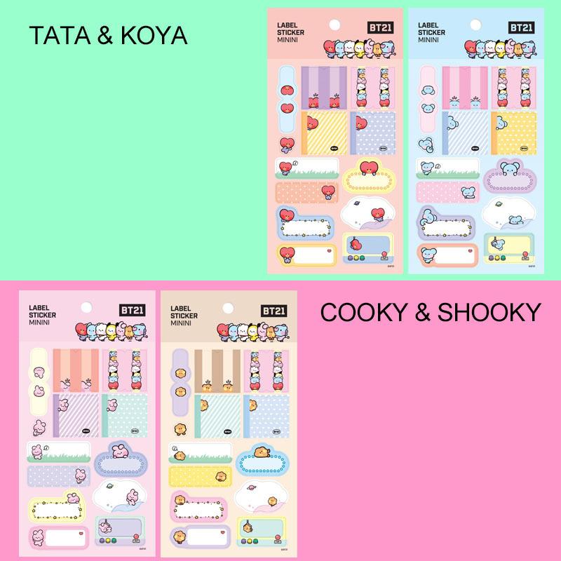 bt21 ステッカー シール 並行輸入正規品 2種セット 1種3枚入り tata