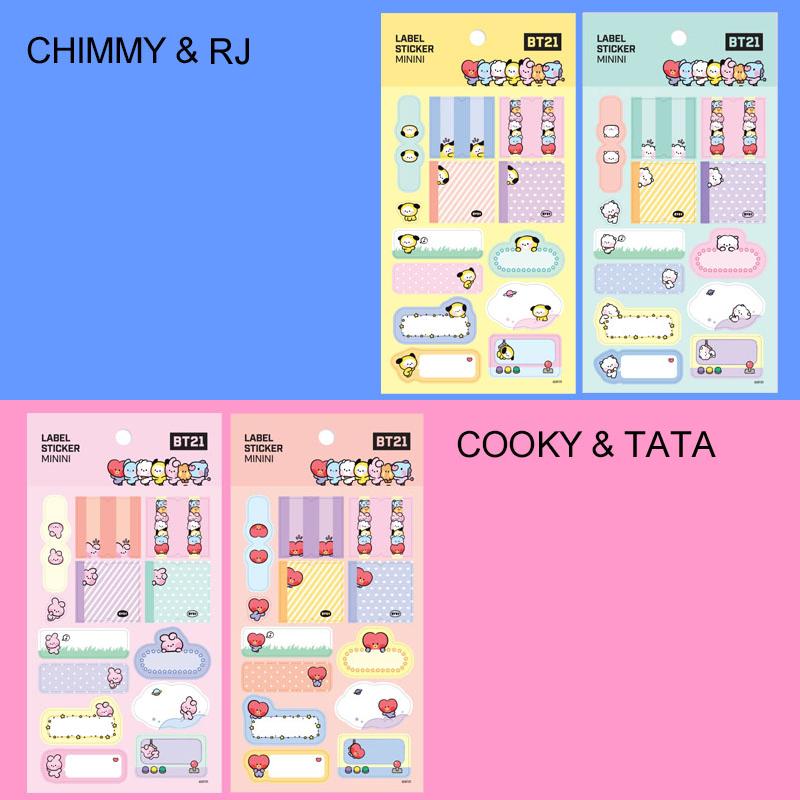 bt21 ステッカー シール 並行輸入正規品 2種セット 1種3枚入り tata