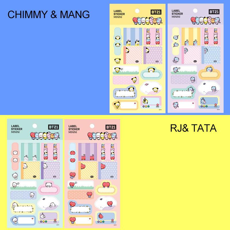 【正規品】シール・ステッカー まとめ売り 17種 bt21 ステッカー シール 並行輸入正規品 2種セット 1種3枚入り tata