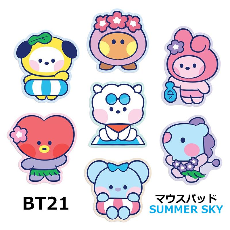 bt21 マウスパッド SUMMER SKY 並行輸入正規品 テテ クッキー チミー｜imobaile