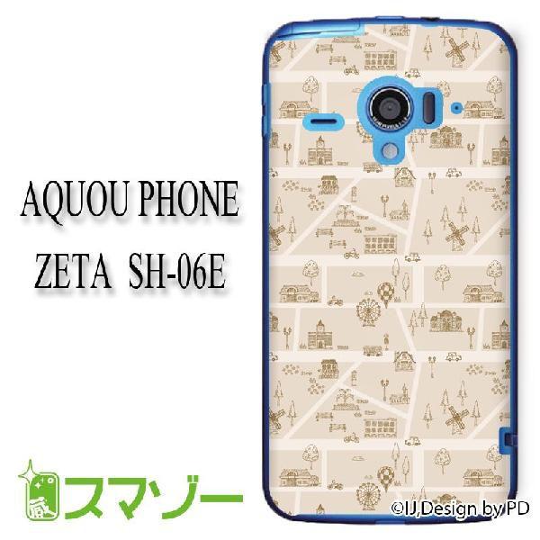 AQUOS PHONE ZETA SH-06E ケース カバー 街並 ベージュ ij033 メール便
